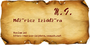 Móricz Izidóra névjegykártya